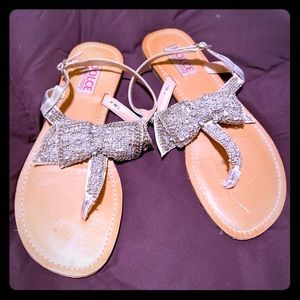 Dolce by mojo moxy rhinestone bow sandals